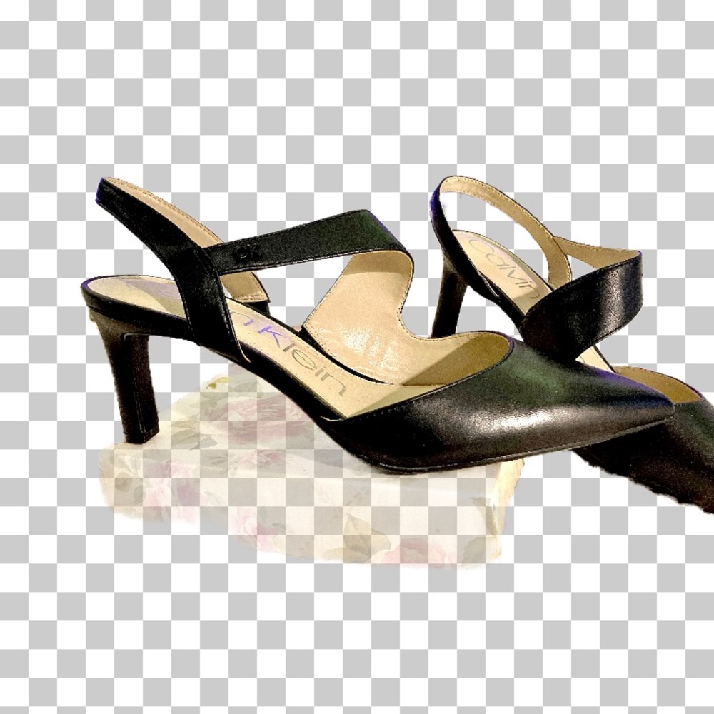 Calvin Klein Black Slingback Heels Medium Height
